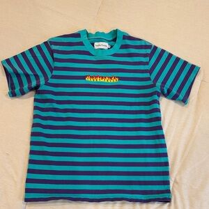 Teddy Fresh Blue and Purple Striped Tee with Flame Design